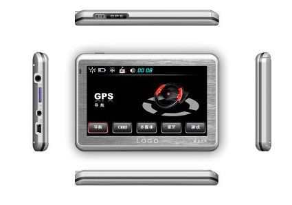 4.3 inci Handheld GPS Navigator System V4307 + FM pemancar + slot kartu SD ((hingga 8G)